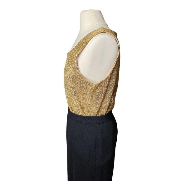 Anne Klein NEW Gold Sequin Tank Top Stretchy XL Formal Party - Picture 5 of 12